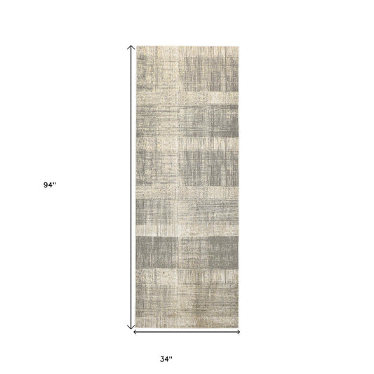 4' X 6' Gray And Ivory Abstract Area Rug