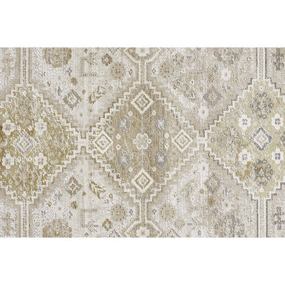 4' X 6' Gold and Ivory Floral Non Skid Area Rug