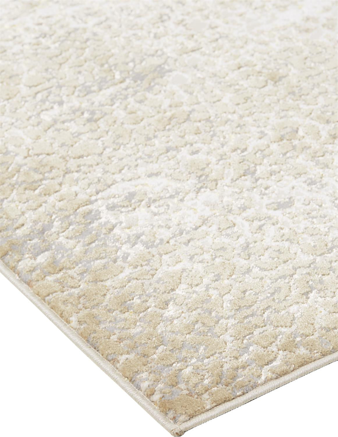 4' X 6' Ivory Gray And Gold Abstract Area Rug