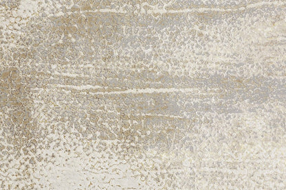 4' X 6' Gold Gray And Ivory Abstract Area Rug