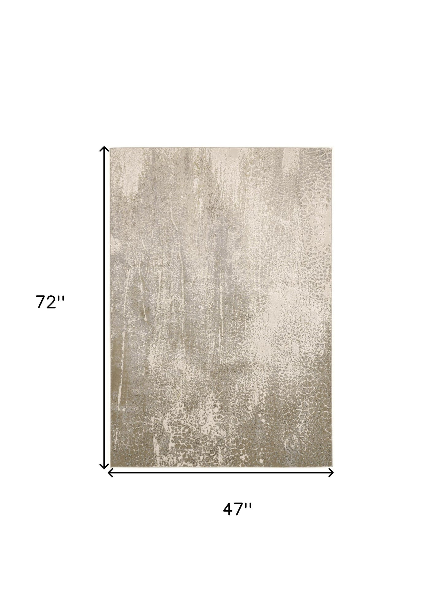 4' X 6' Gray and Ivory Abstract Non Skid Area Rug