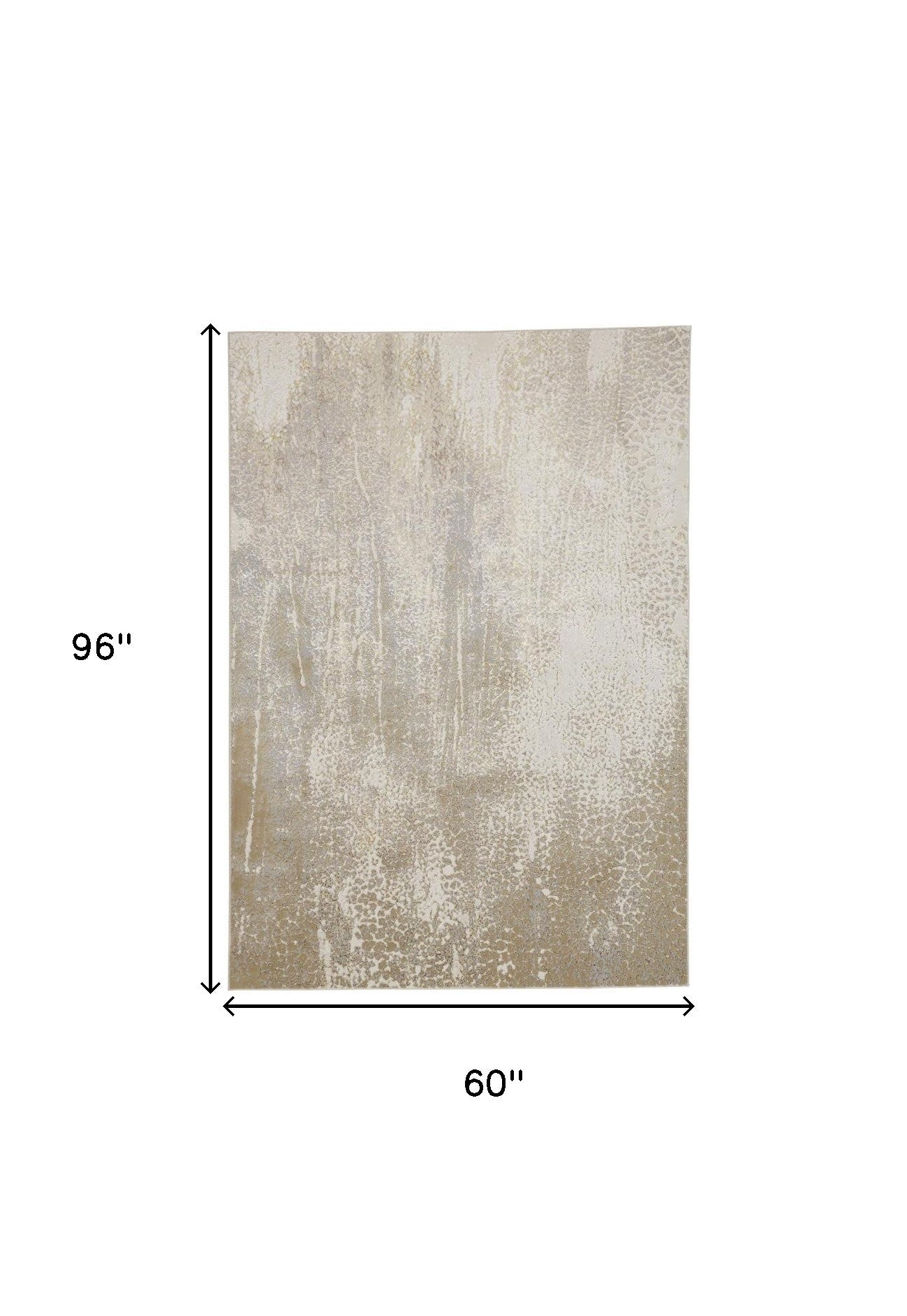 4' X 6' Gray and Ivory Abstract Non Skid Area Rug