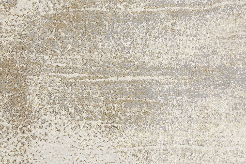 4' X 6' Gold Gray And Ivory Abstract Area Rug