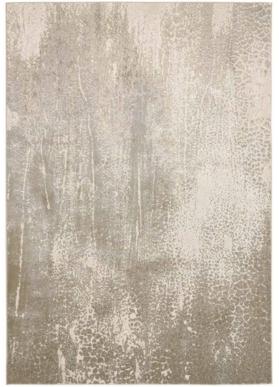 4' X 6' Gray and Ivory Abstract Non Skid Area Rug