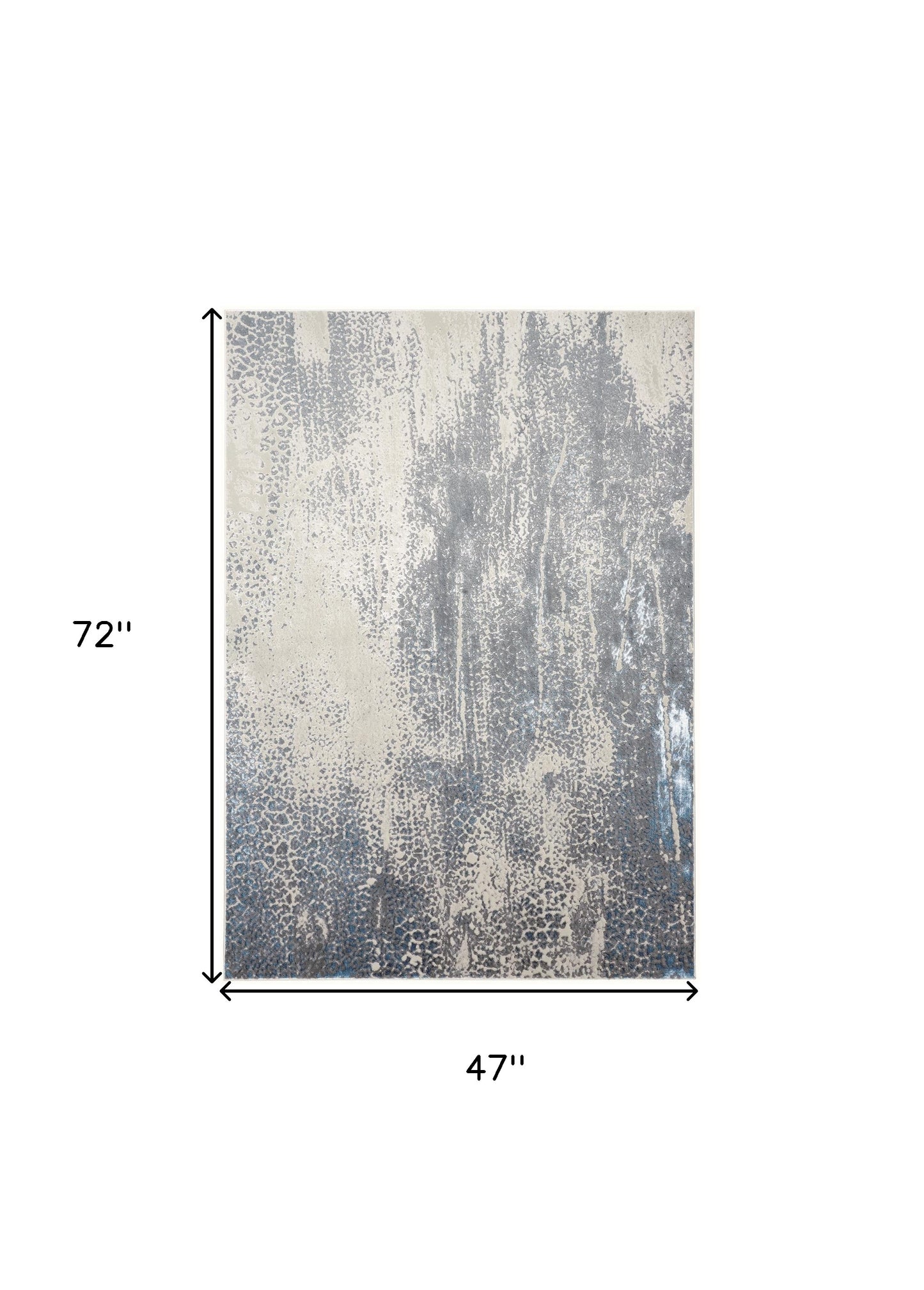 4' X 6' Gray and Ivory Abstract Non Skid Area Rug