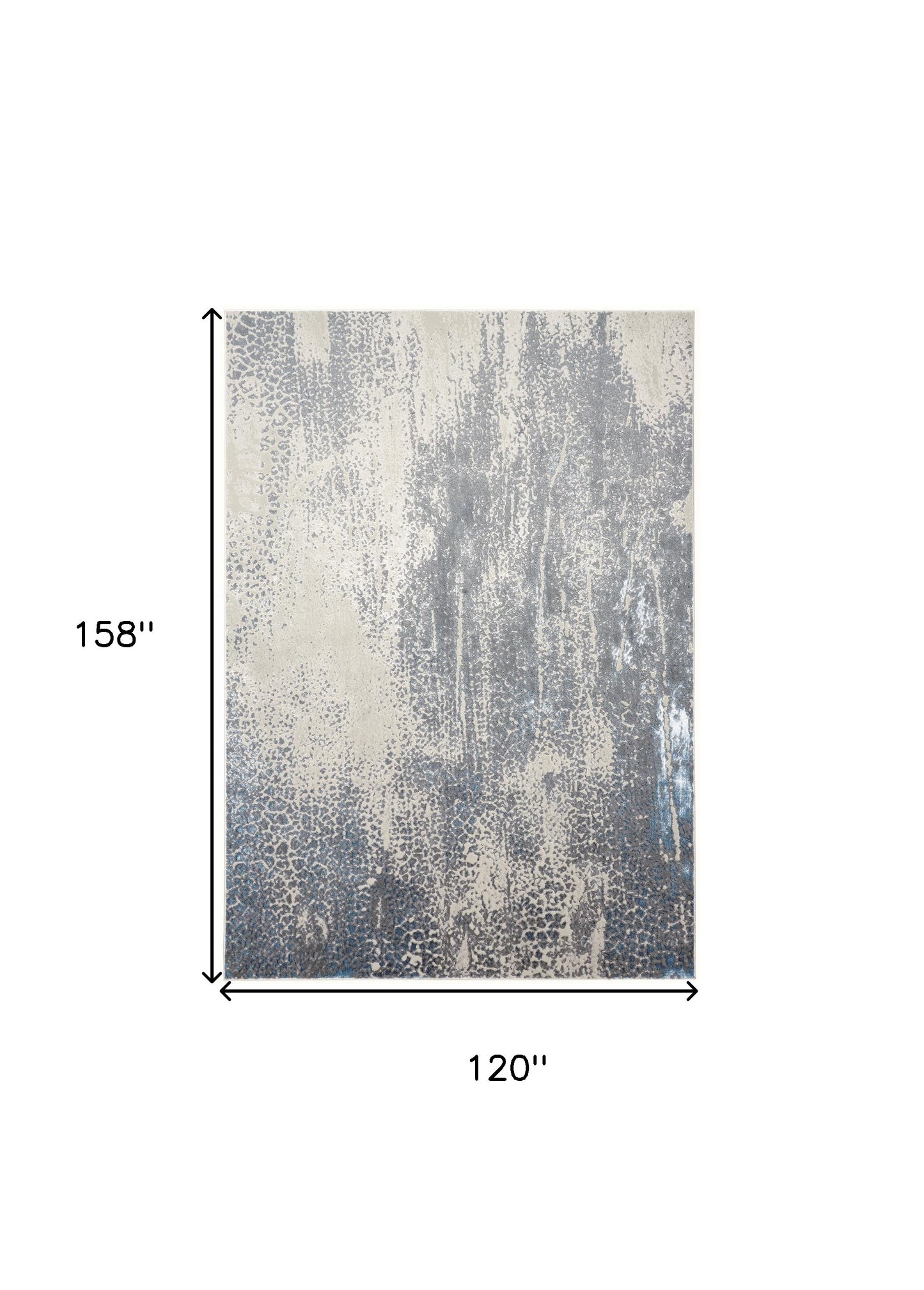 5' X 8' Gray Blue And Ivory Abstract Stain Resistant Area Rug