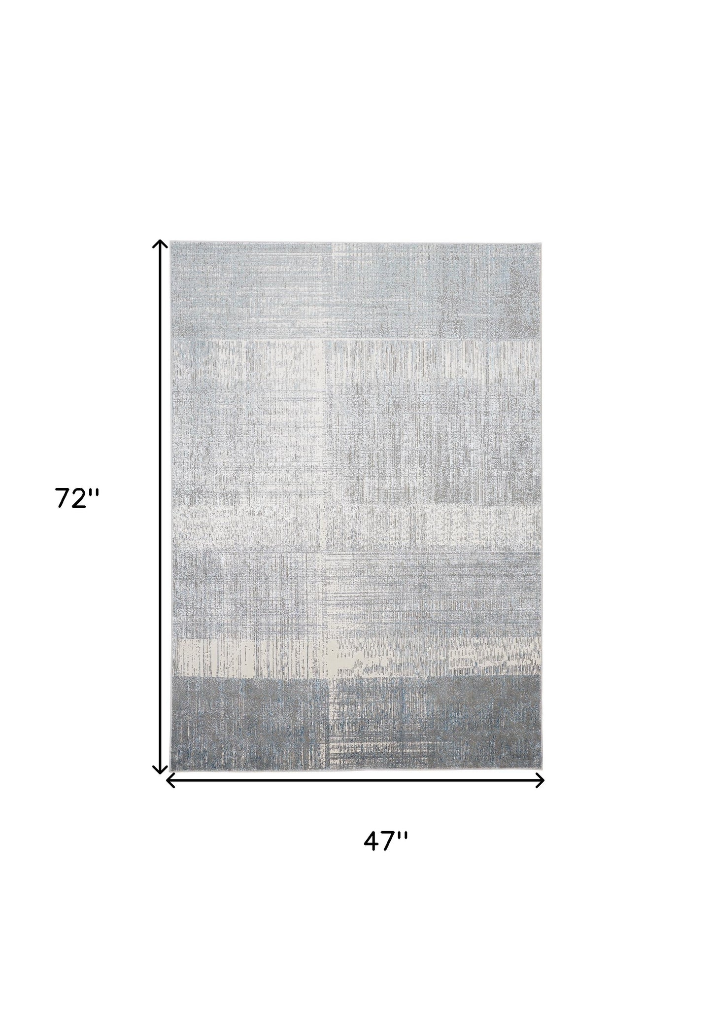 5' X 8' White Gray And Blue Abstract Stain Resistant Area Rug