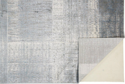 5' X 8' Blue And Gray Abstract Area Rug