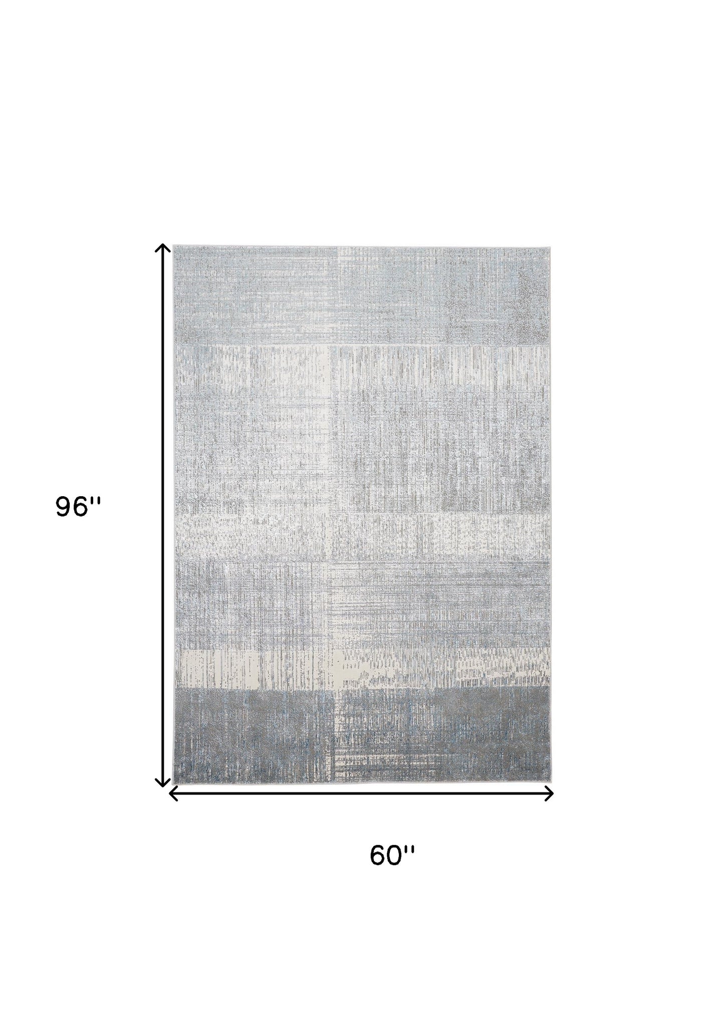 4' X 6' Gray and White Abstract Non Skid Area Rug