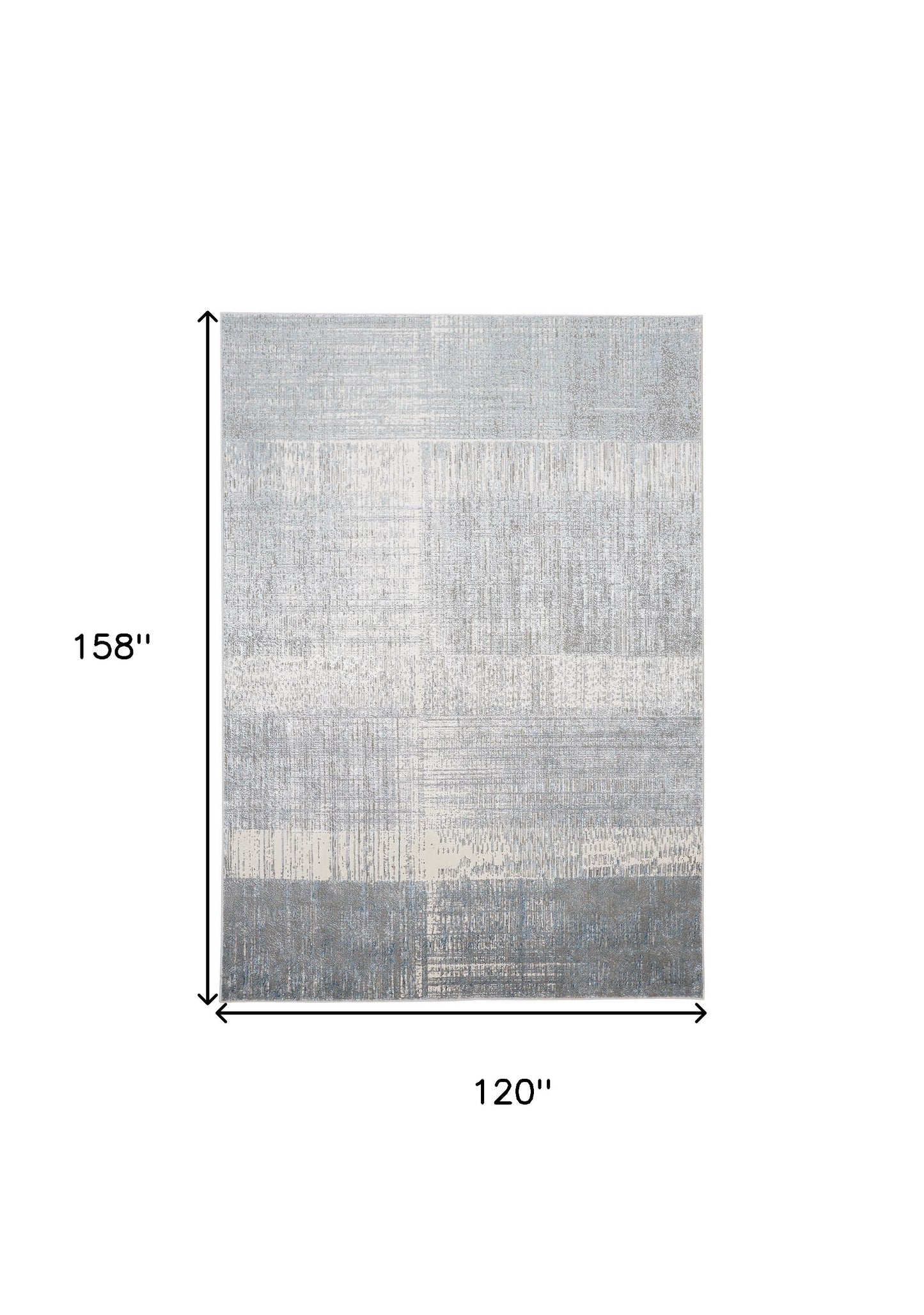 5' X 8' White Gray And Blue Abstract Stain Resistant Area Rug