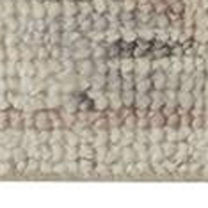 8' X 10' Ivory Gray And Blue Wool Floral Hand Knotted Stain Resistant Area Rug