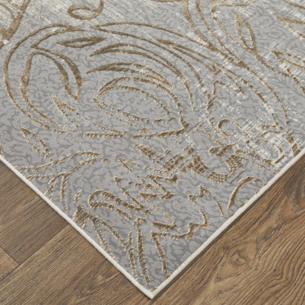 4' X 6' Tan And Gray Medallion Area Rug