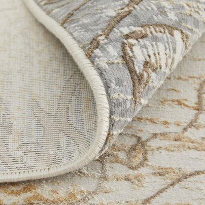 4' X 6' Tan And Gray Medallion Area Rug