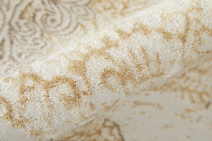 4' X 6' Tan And Gray Medallion Area Rug