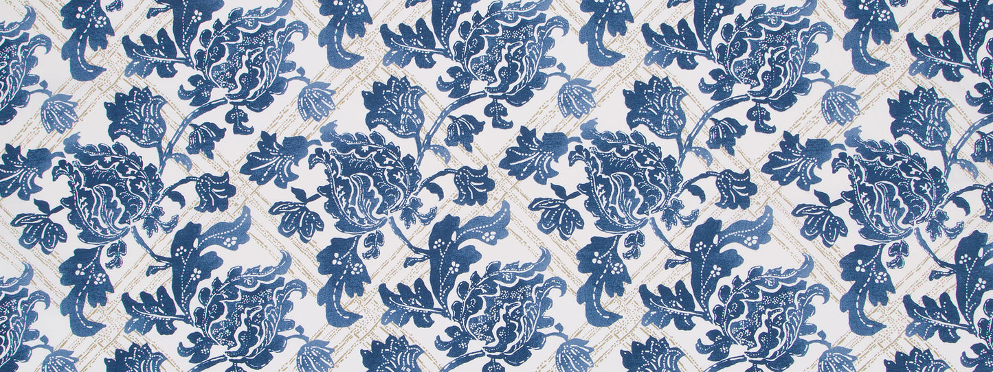 Robert Allen @ Home Floral Lattice | Indigo  Print     - 513203