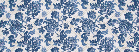 Robert Allen @ Home Floral Lattice | Indigo  Print     - 513203