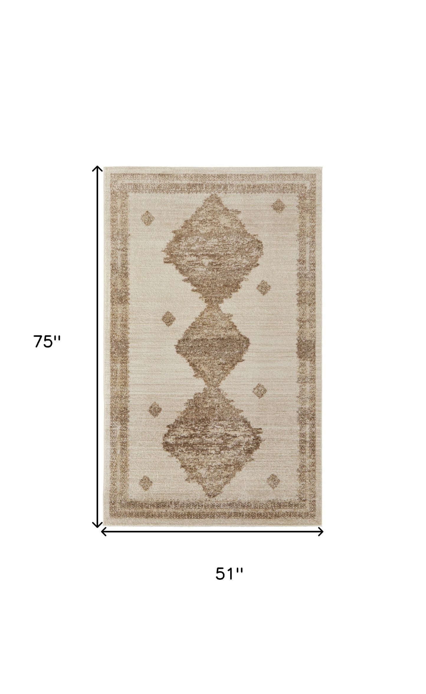 8' X 10' Blue And Ivory Geometric Power Loom Distressed Area Rug