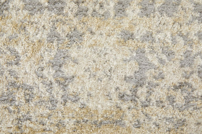 4' X 6' Gray And Ivory Abstract Power Loom Distressed Area Rug