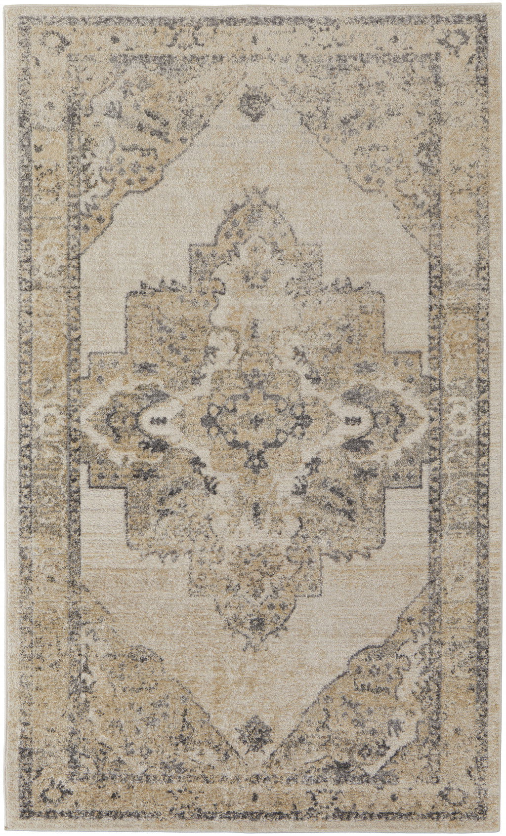 8' X 10' Blue And Ivory Floral Power Loom Distressed Area Rug