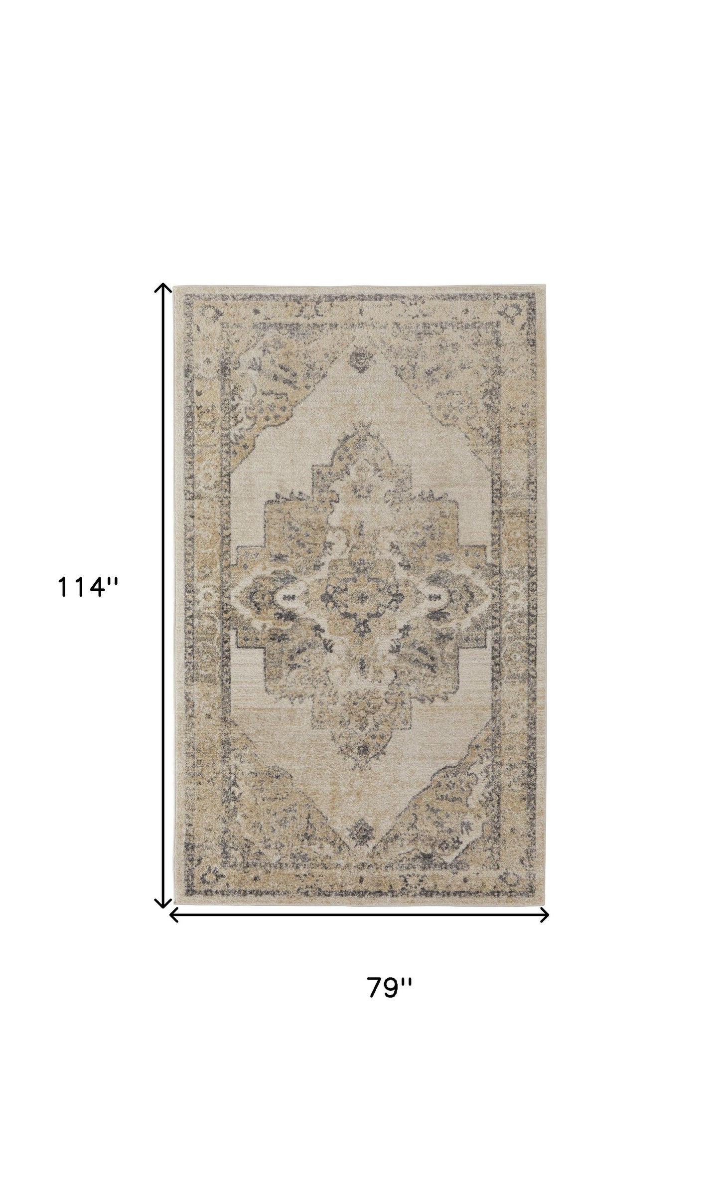 8' X 10' Blue And Ivory Floral Power Loom Distressed Area Rug