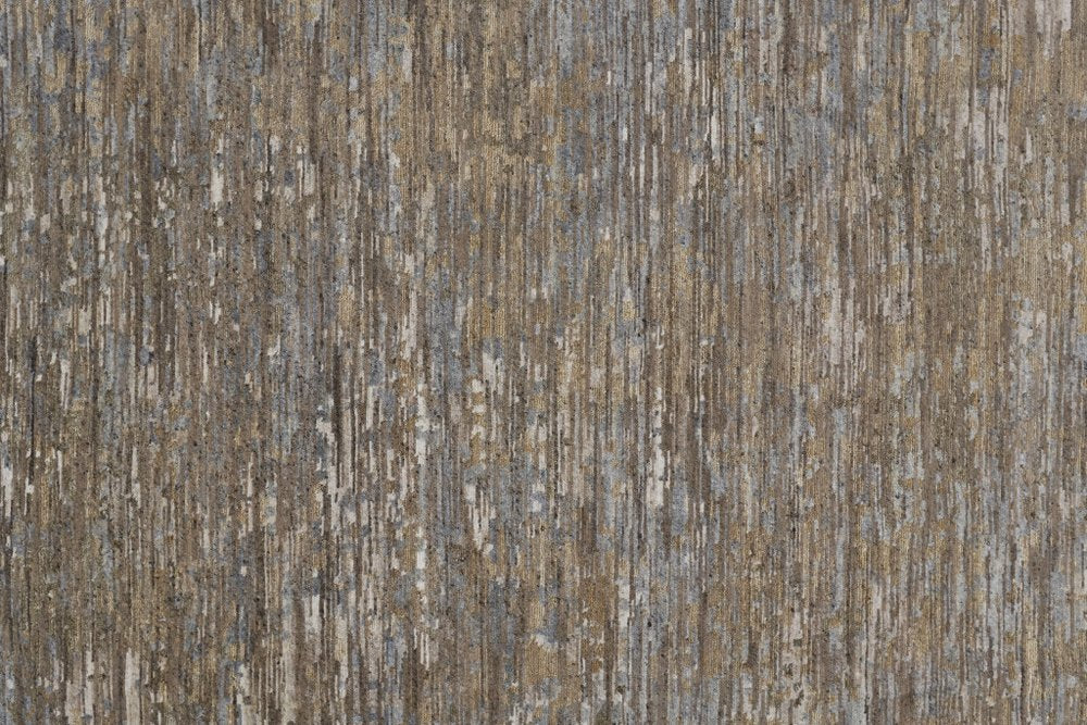 8' X 10' Brown And Gray Wool Abstract Hand Knotted Area Rug