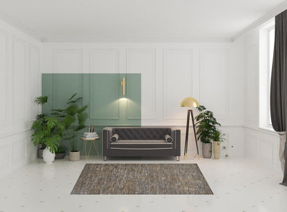 9' X 12' Brown And Gray Wool Abstract Hand Knotted Area Rug