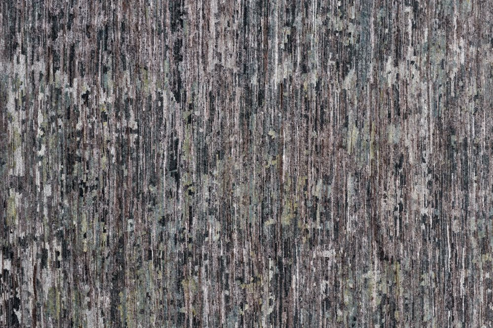 4' X 6' Blue and Gray Wool Abstract Hand Knotted Area Rug