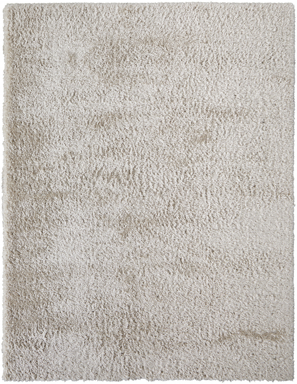 5' X 8' Ivory Shag Power Loom Stain Resistant Area Rug