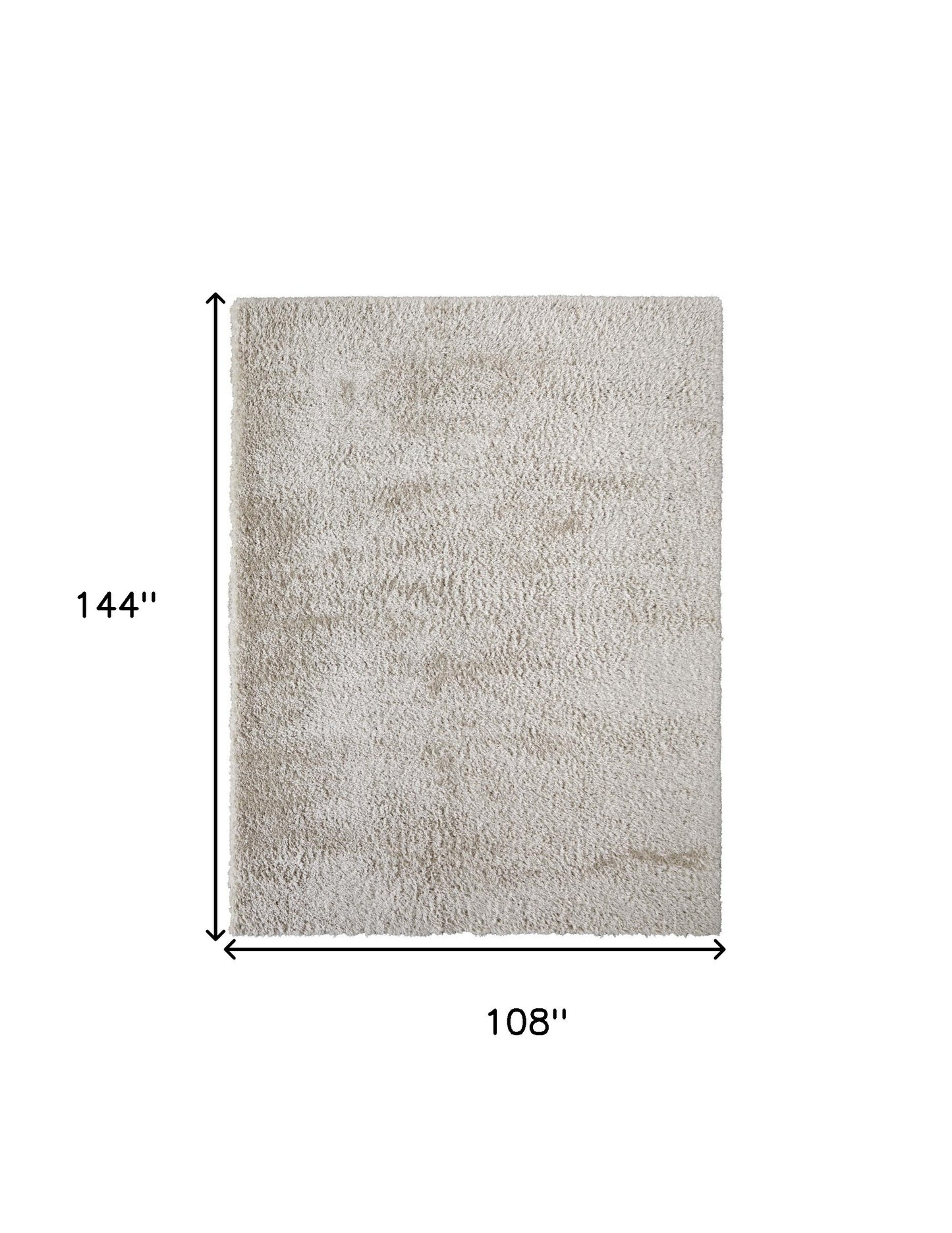 5' X 8' Ivory Shag Power Loom Stain Resistant Area Rug