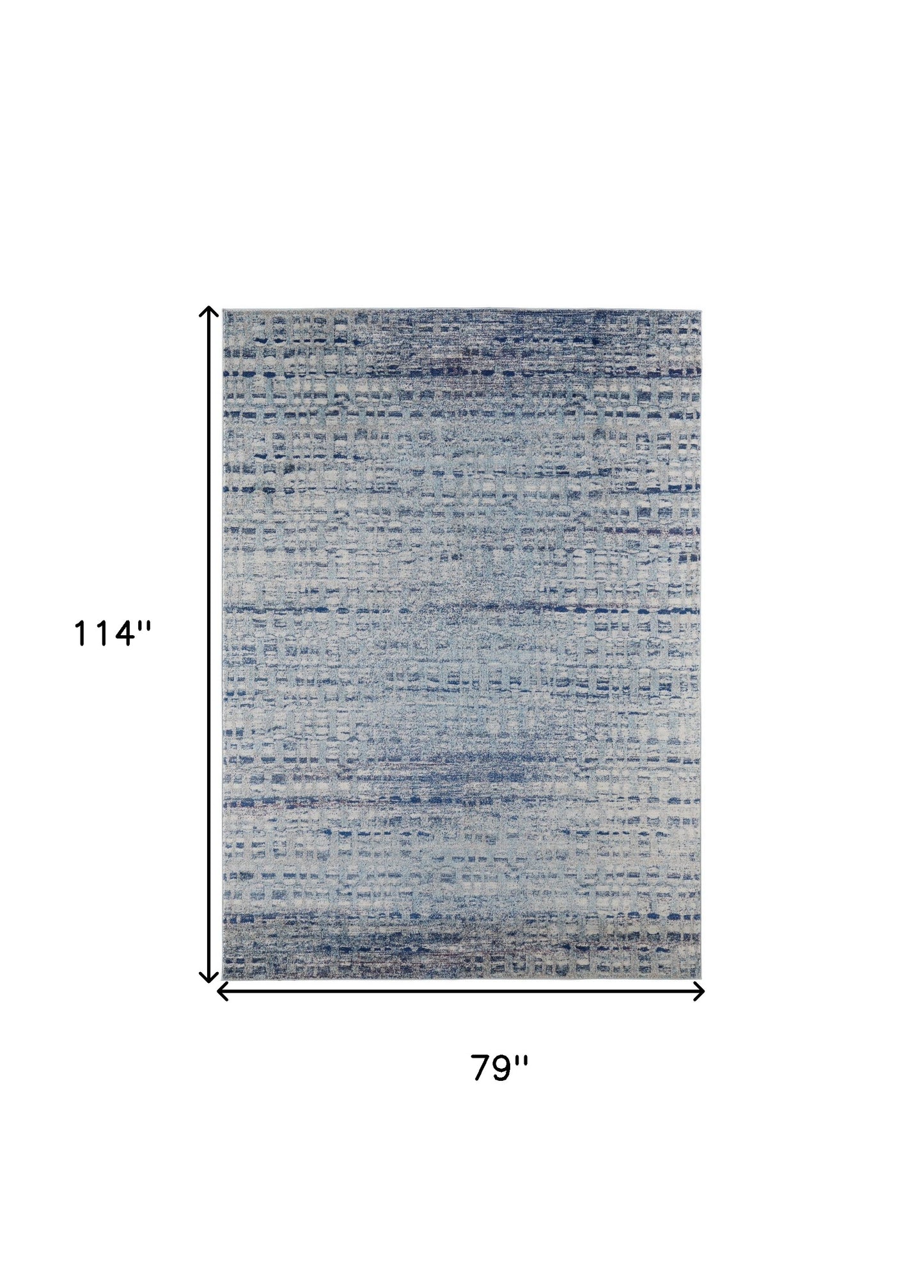 3' X 5' Blue And Ivory Abstract Power Loom Stain Resistant Area Rug