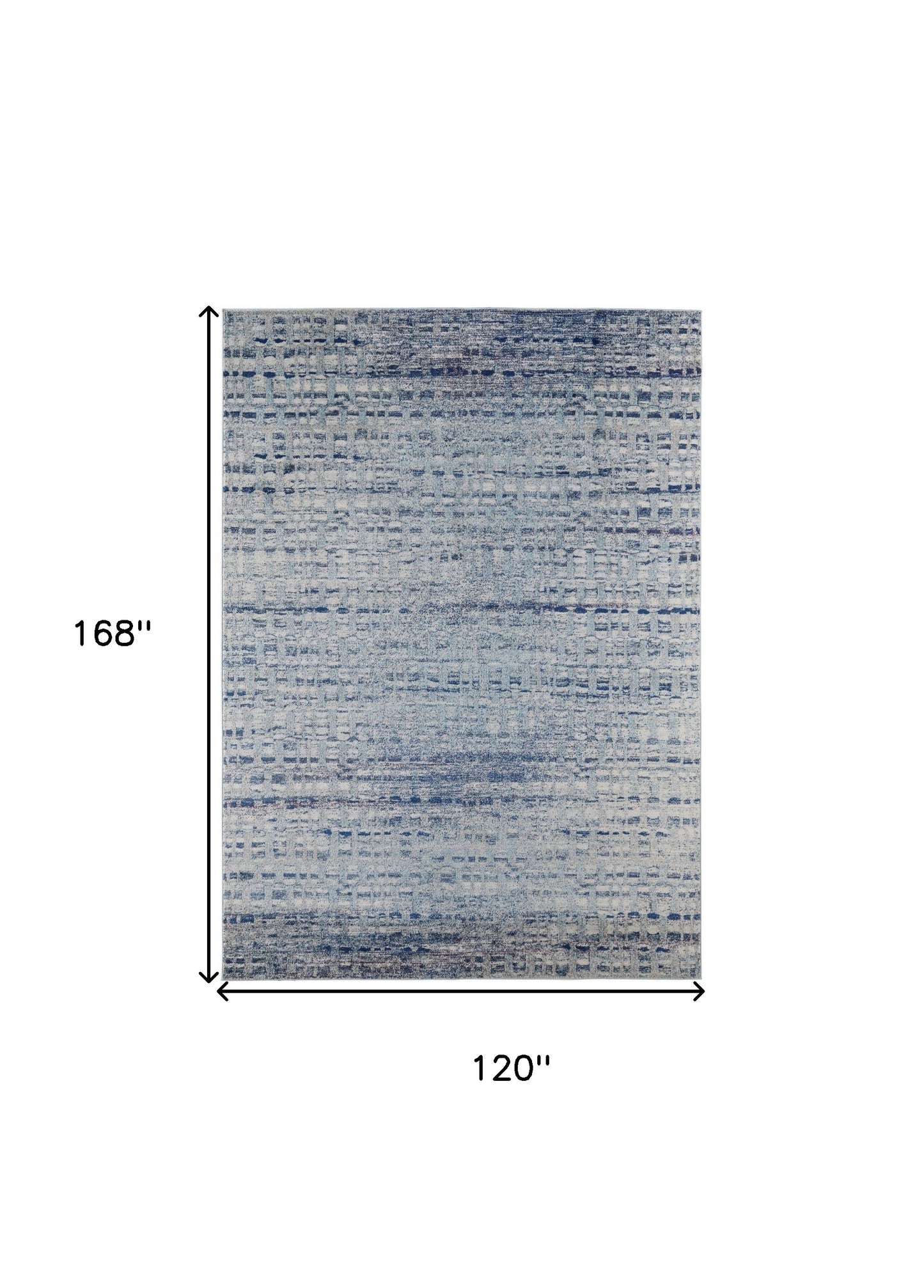 3' X 5' Blue And Ivory Abstract Power Loom Stain Resistant Area Rug