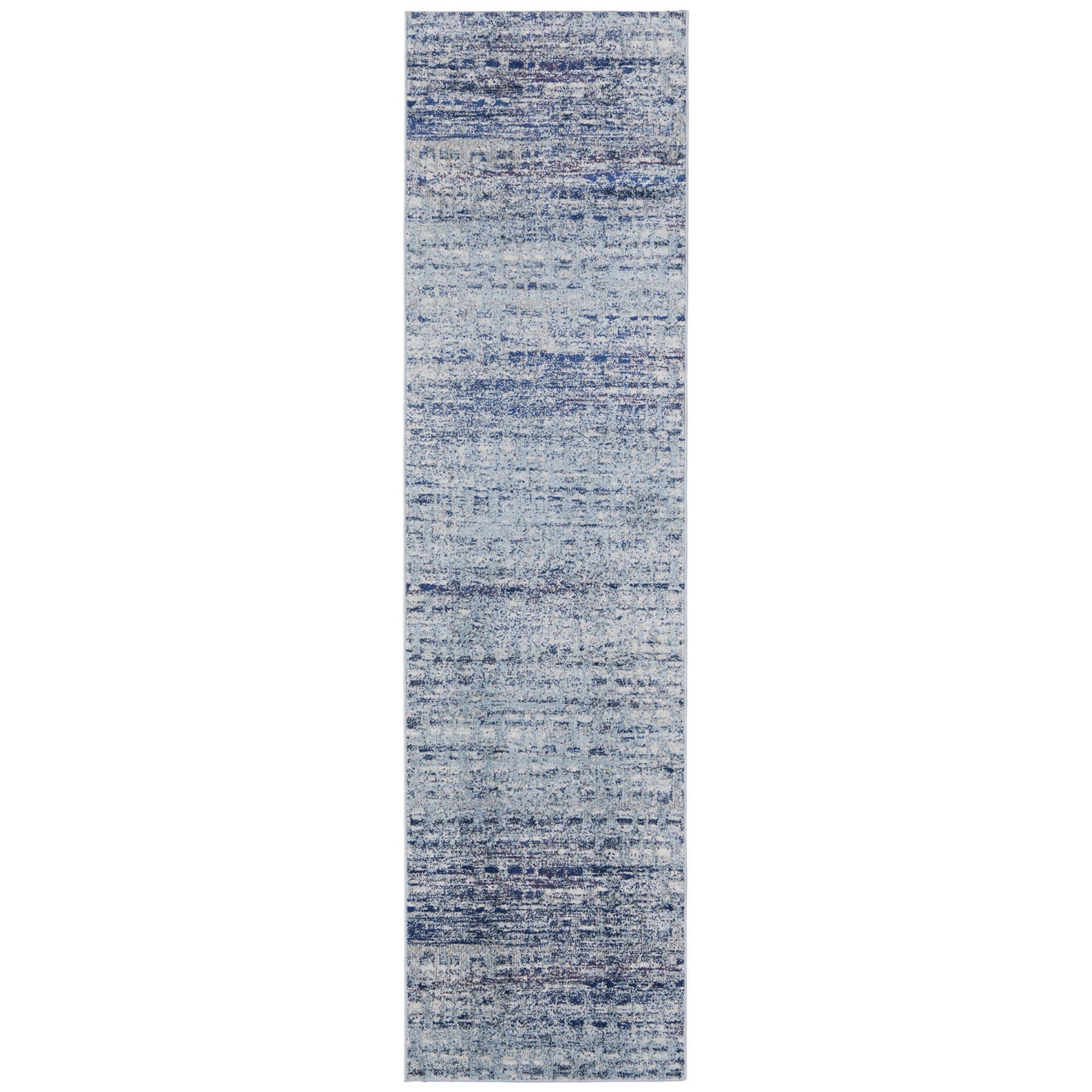 3' X 5' Blue And Ivory Abstract Power Loom Stain Resistant Area Rug