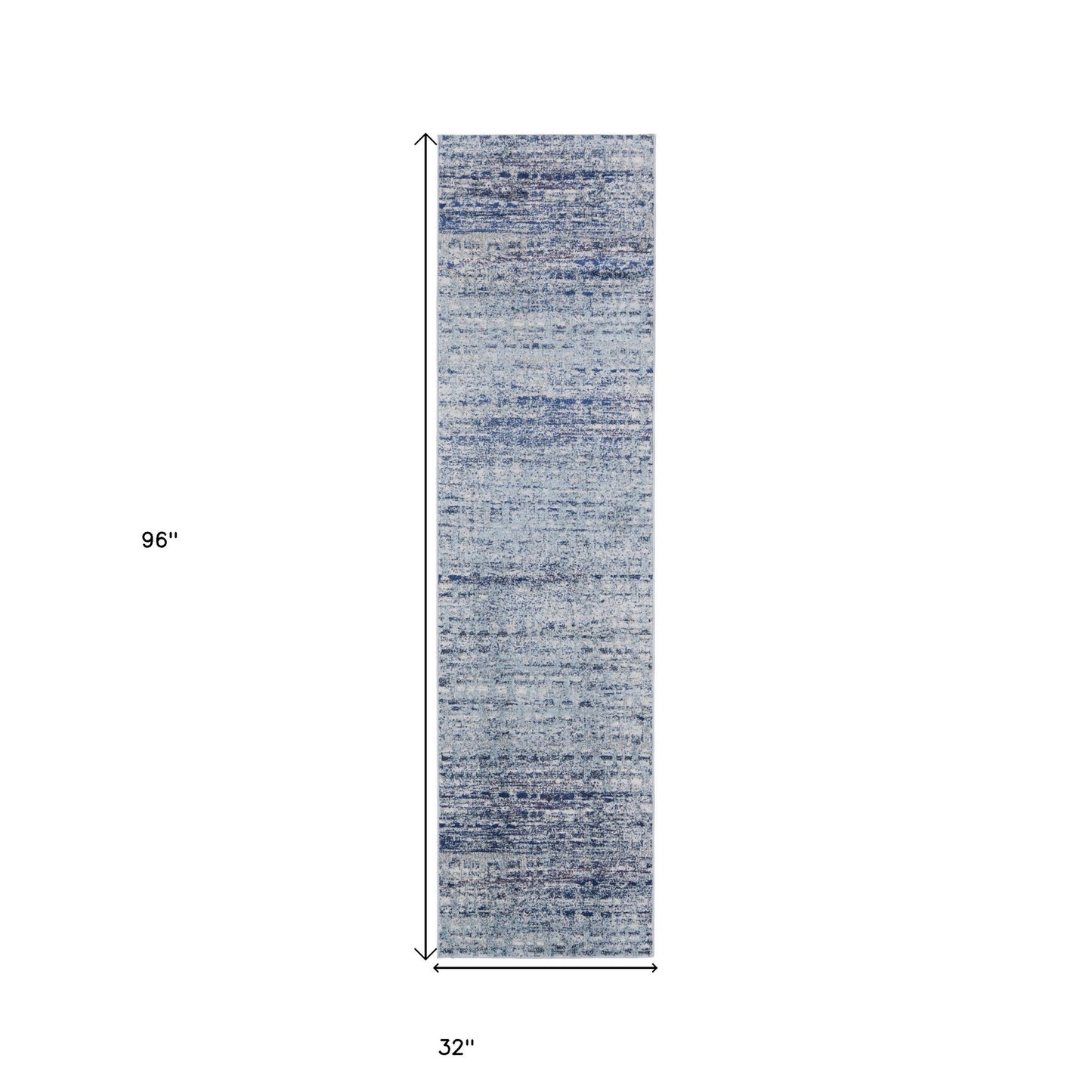 10' X 14' Blue And Ivory Abstract Power Loom Stain Resistant Area Rug