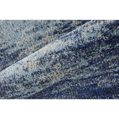 10' X 14' Blue And Ivory Abstract Power Loom Stain Resistant Area Rug