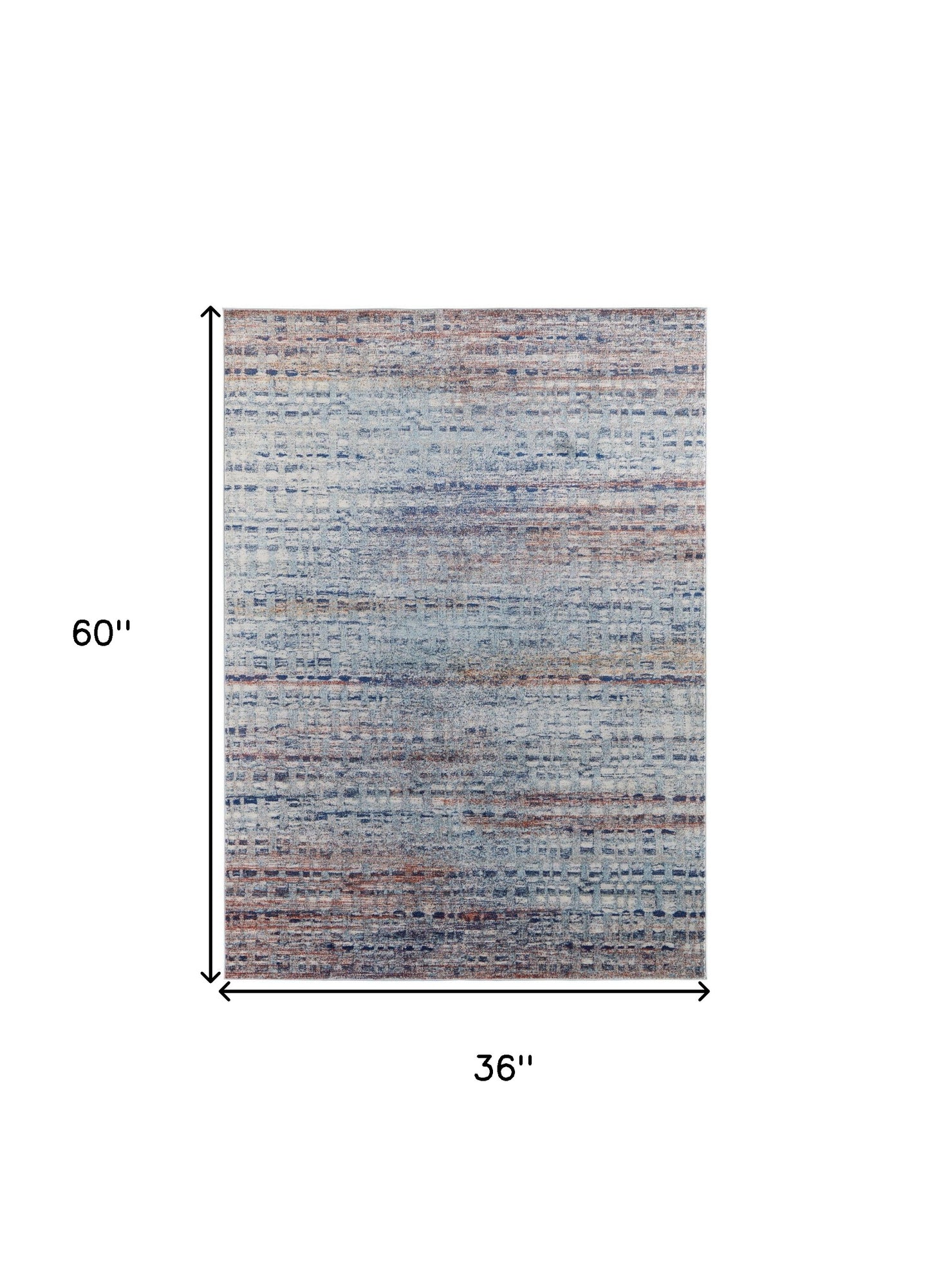 10' X 14' Blue Ivory And Orange Abstract Power Loom Stain Resistant Area Rug