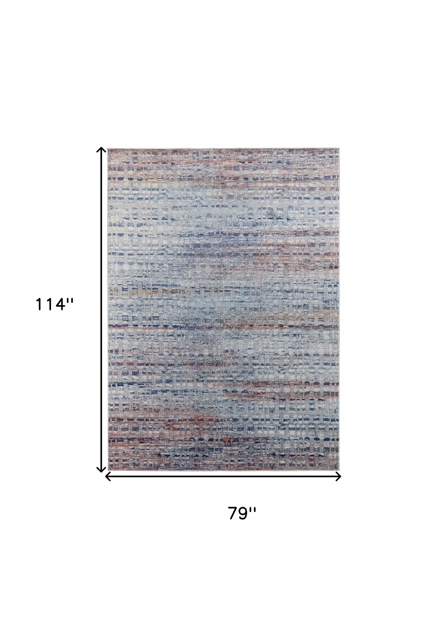 10' X 14' Blue Ivory And Orange Abstract Power Loom Stain Resistant Area Rug