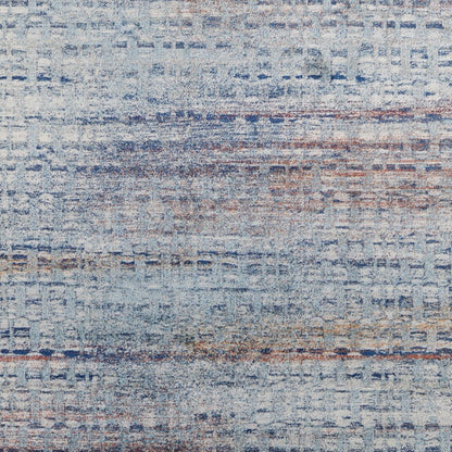 10' X 14' Ivory Blue And Orange Abstract Area Rug