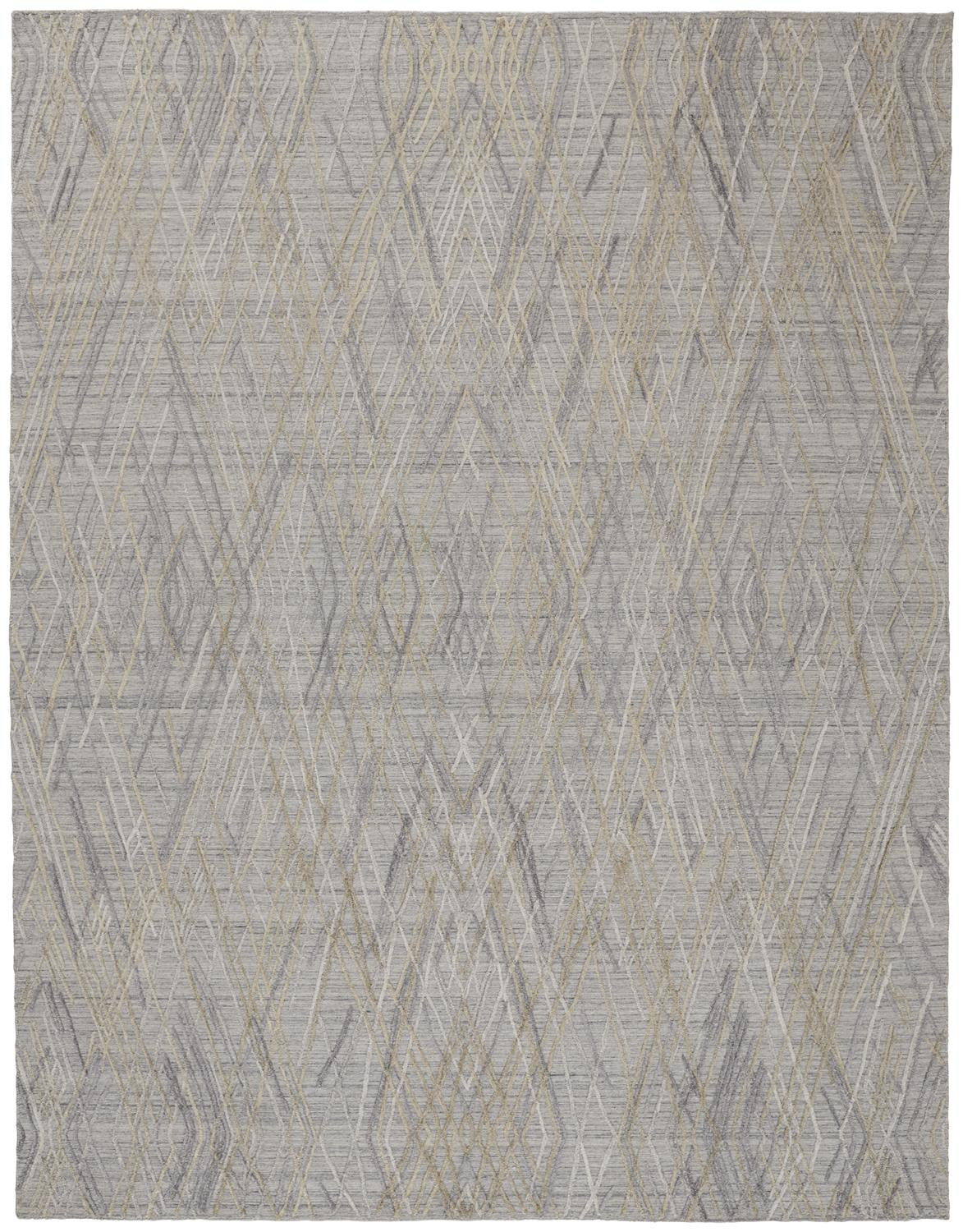 5' X 8' Gray And Ivory Abstract Hand Woven Area Rug