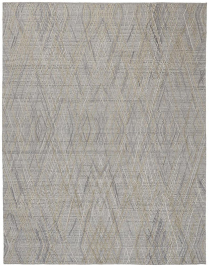 5' X 8' Gray And Ivory Abstract Hand Woven Area Rug