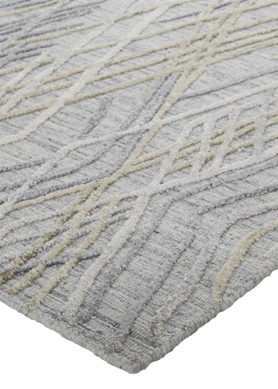 5' X 8' Gray And Ivory Abstract Hand Woven Area Rug