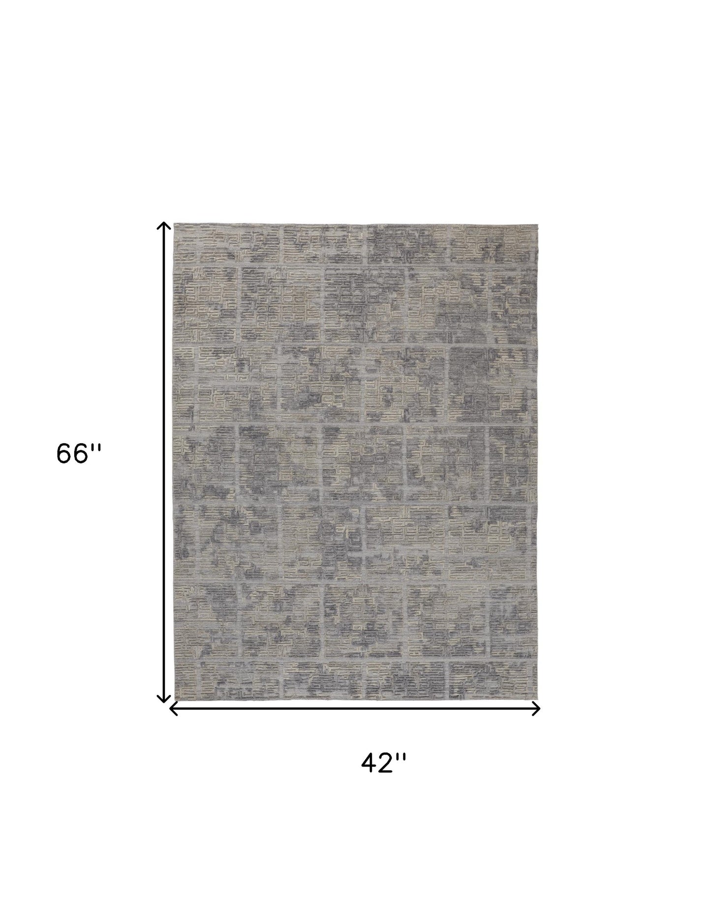 4' X 6' Gray and Ivory Abstract Hand Woven Area Rug