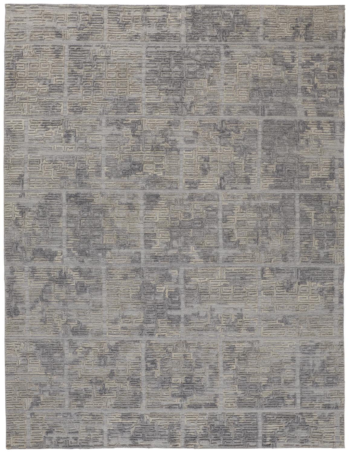 4' X 6' Gray and Ivory Abstract Hand Woven Area Rug