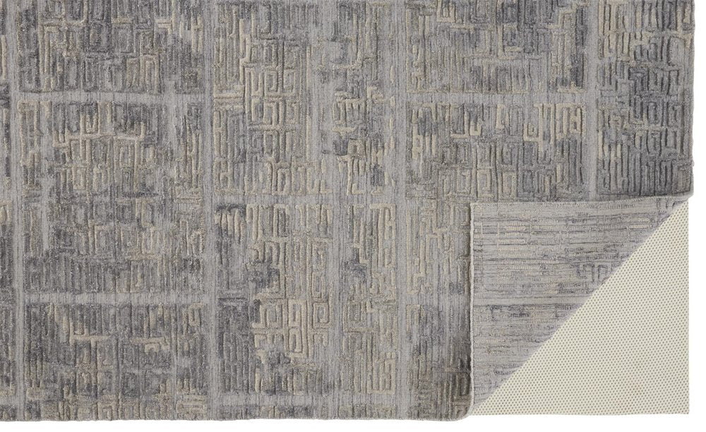8' X 10' Gray And Ivory Abstract Hand Woven Area Rug