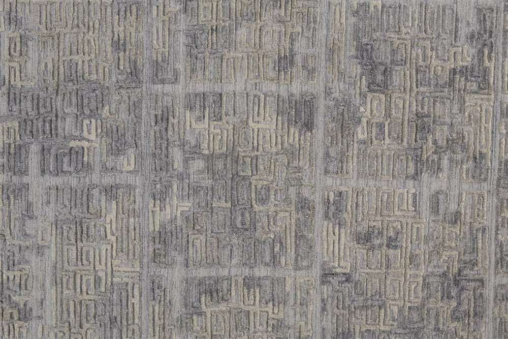 8' X 10' Gray And Ivory Abstract Hand Woven Area Rug