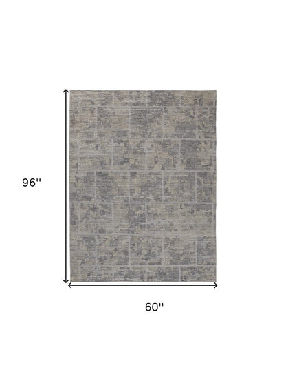 8' X 10' Gray And Ivory Abstract Hand Woven Area Rug