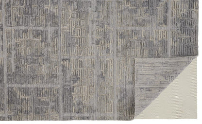8' X 10' Gray And Ivory Abstract Hand Woven Area Rug