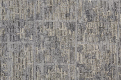 8' X 10' Gray And Ivory Abstract Hand Woven Area Rug