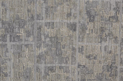 4' X 6' Gray and Ivory Abstract Hand Woven Area Rug