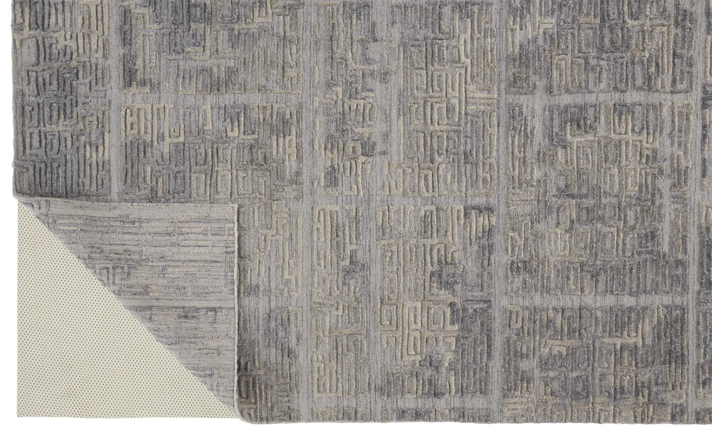 4' X 6' Gray And Ivory Abstract Hand Woven Area Rug