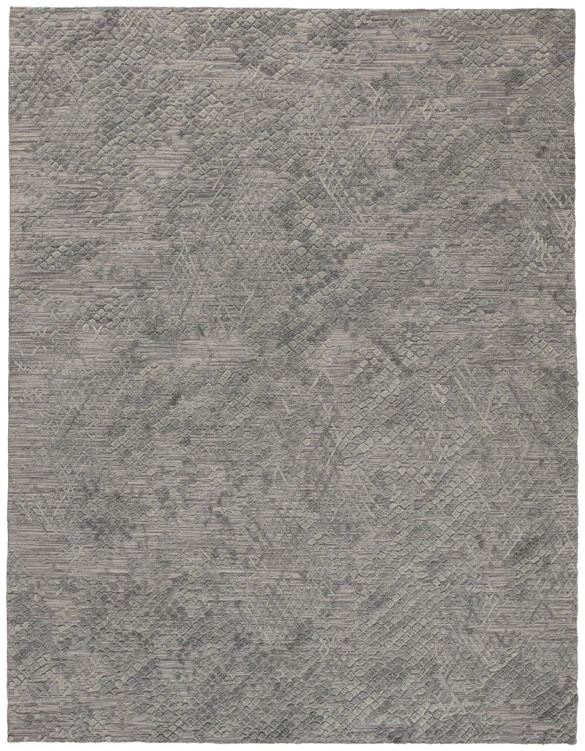 5' X 8' Gray Abstract Hand Woven Area Rug